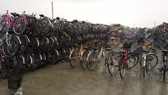 自転車店　自転車回収